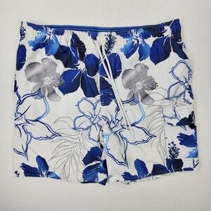 Croft & Barrow Swim Trunks Mens Medium Blue Floral Beach Board Shorts